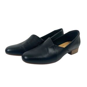 Clarks Black Leather Comfort Shoes Closed Toe Office Slip On Womens Size 11